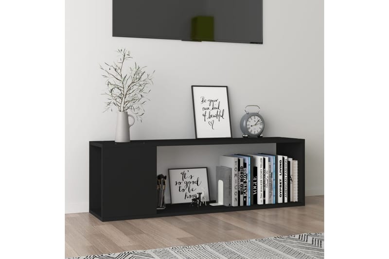 TV-benk svart 100x24x32 cm sponplate - Svart - Møbler - Mediamøbel & tv møbel - TV-benk & mediabenk