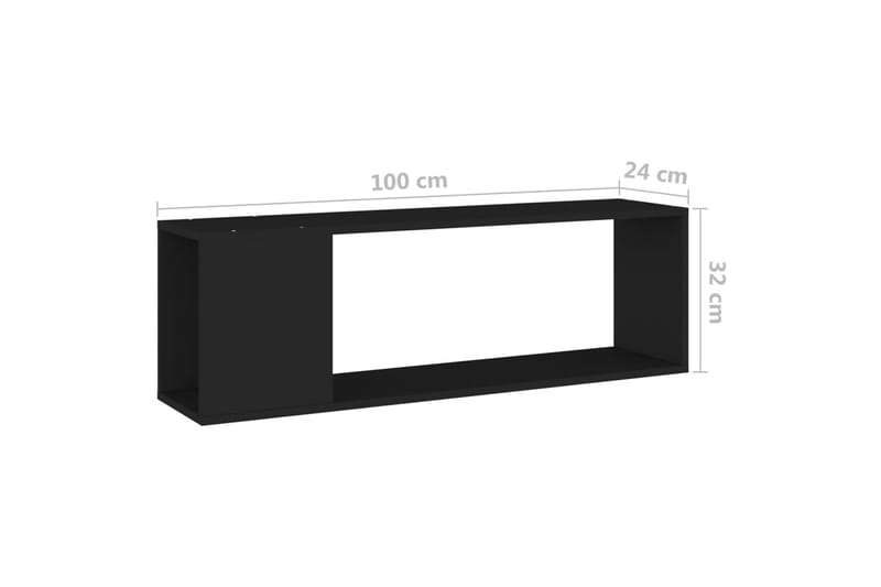 TV-benk svart 100x24x32 cm sponplate - Svart - TV-benk & mediabenk