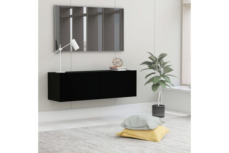 TV-benk svart 100x30x30 cm sponplate - Møbler - Mediamøbel & tv møbel - TV-benk & mediabenk
