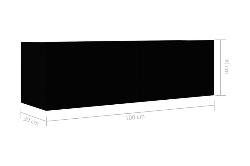 TV-benk svart 100x30x30 cm sponplate - TV-benk & mediabenk