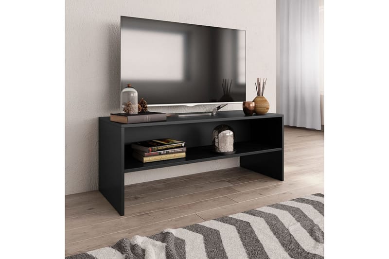 TV-benk svart 100x40x40 cm sponplate - Svart - Møbler - Mediamøbel & tv møbel - TV-benk & mediabenk