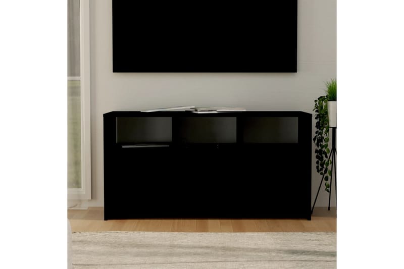 TV-benk svart 102x37,5x52,5 cm sponplate - Svart - TV-benk & mediabenk