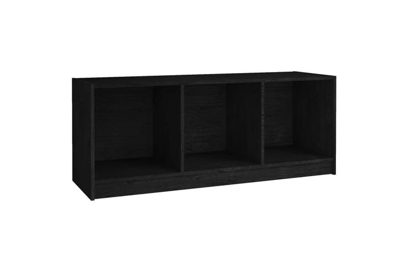 TV-benk svart 104x33x41 cm heltre furu - Svart - TV-benk & mediabenk