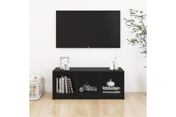 TV-benk svart 104x33x41 cm heltre furu - Svart - Møbler - Mediamøbel & tv møbel - TV-benk & mediabenk