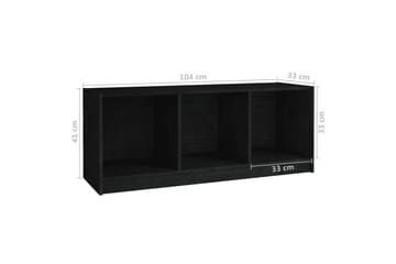 TV-benk svart 104x33x41 cm heltre furu - Svart - Møbler - Mediamøbel & tv møbel - TV-benk & mediabenk