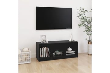 TV-benk svart 104x33x41 cm heltre furu - Svart - Møbler - Mediamøbel & tv møbel - TV-benk & mediabenk