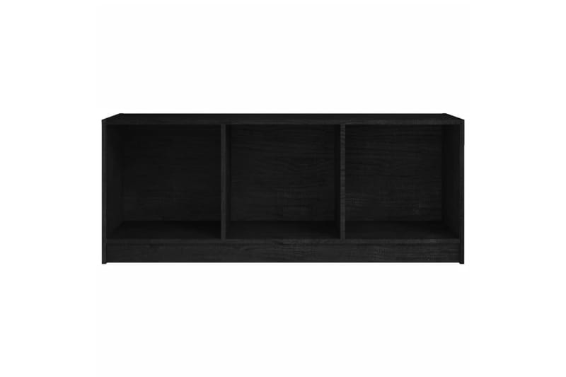 TV-benk svart 104x33x41 cm heltre furu - Svart - TV-benk & mediabenk