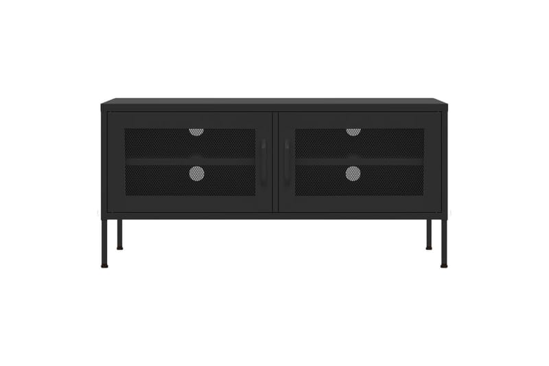 TV-benk svart 105x35x50 cm stål - Svart - TV-benk & mediabenk