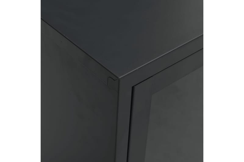 TV-benk svart 105x35x52 cm stål og glass - Svart - TV-benk & mediabenk