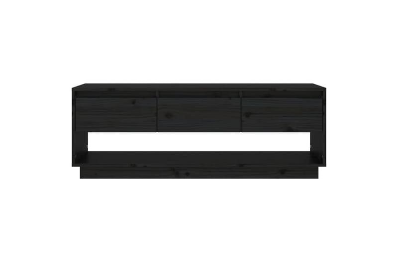 TV-benk svart 110,5x34x40 cm heltre furu - Svart - TV-benk & mediabenk