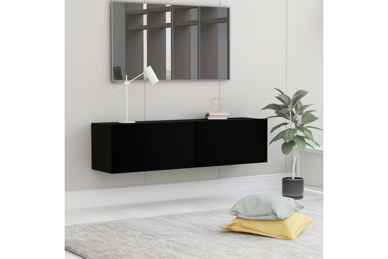 TV-benk svart 120x30x30 cm sponplate - Møbler - Mediamøbel & tv møbel - TV-benk & mediabenk
