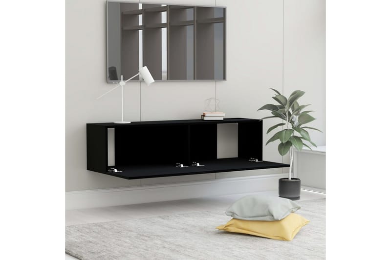 TV-benk svart 120x30x30 cm sponplate - Møbler - Mediamøbel & tv møbel - TV-benk & mediabenk