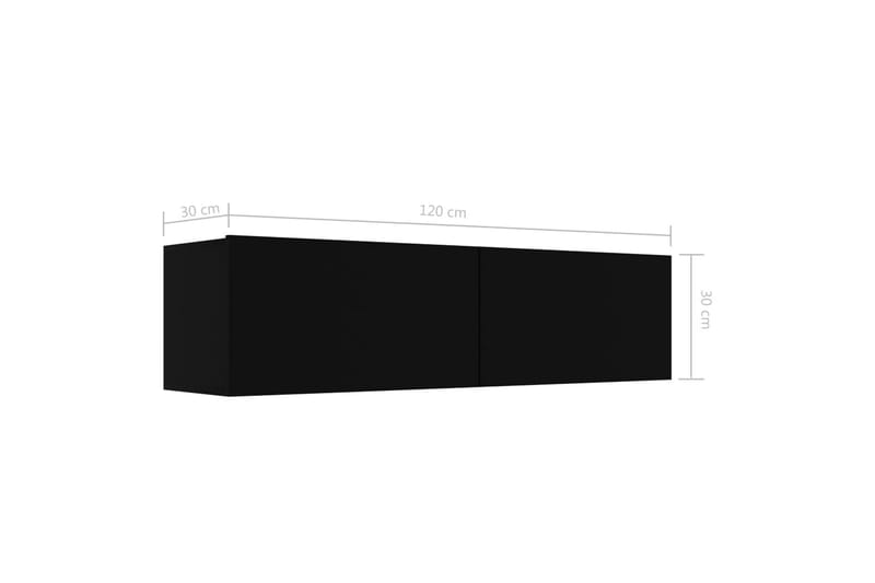TV-benk svart 120x30x30 cm sponplate - Møbler - Mediamøbel & tv møbel - TV-benk & mediabenk