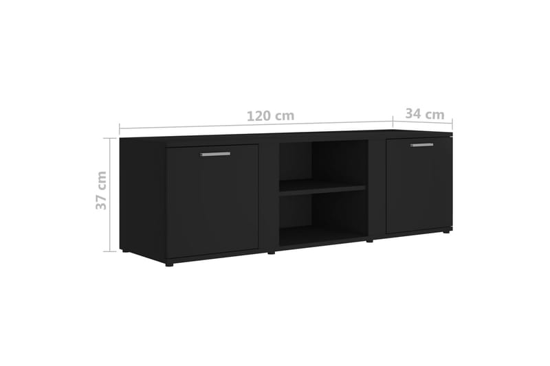 TV-benk svart 120x34x37 cm sponplate - Svart - Møbler - Mediamøbel & tv møbel - TV-benk & mediabenk