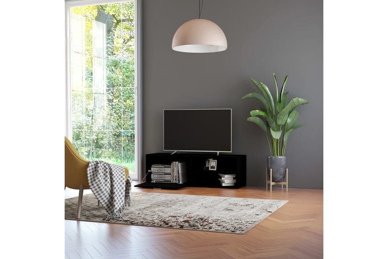TV-benk svart 120x34x37 cm sponplate - Svart - Møbler - Mediamøbel & tv møbel - TV-benk & mediabenk