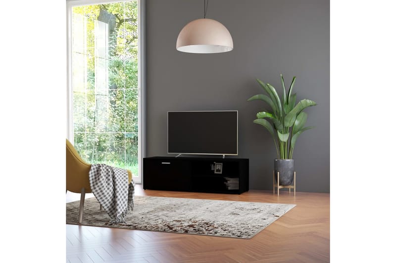 TV-benk svart 120x34x37 cm sponplate - Svart - Møbler - Mediamøbel & tv møbel - TV-benk & mediabenk