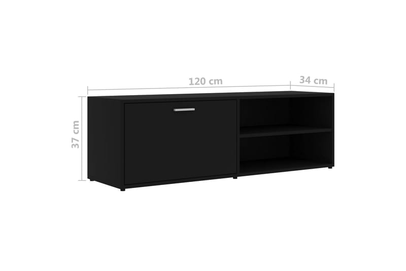 TV-benk svart 120x34x37 cm sponplate - Svart - Møbler - Mediamøbel & tv møbel - TV-benk & mediabenk