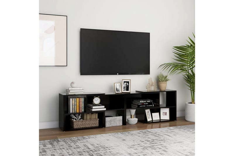 TV-benk svart 149x30x52 cm sponplate - Svart - Møbler - Mediamøbel & tv møbel - TV-benk & mediabenk