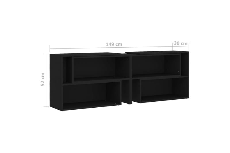 TV-benk svart 149x30x52 cm sponplate - Svart - TV-benk & mediabenk