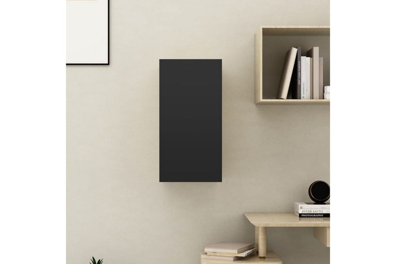 TV-benk svart 30,5x30x60 cm sponplate - Svart - TV-benk & mediabenk