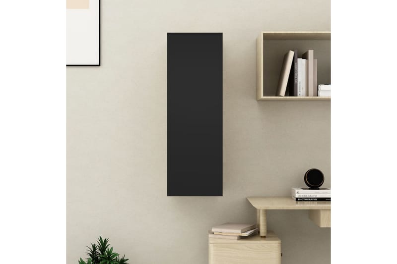 TV-benk svart 30,5x30x90 cm sponplate - Svart - TV-benk & mediabenk