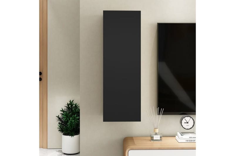 TV-benk svart 30,5x30x90 cm sponplate - Svart - TV-benk & mediabenk