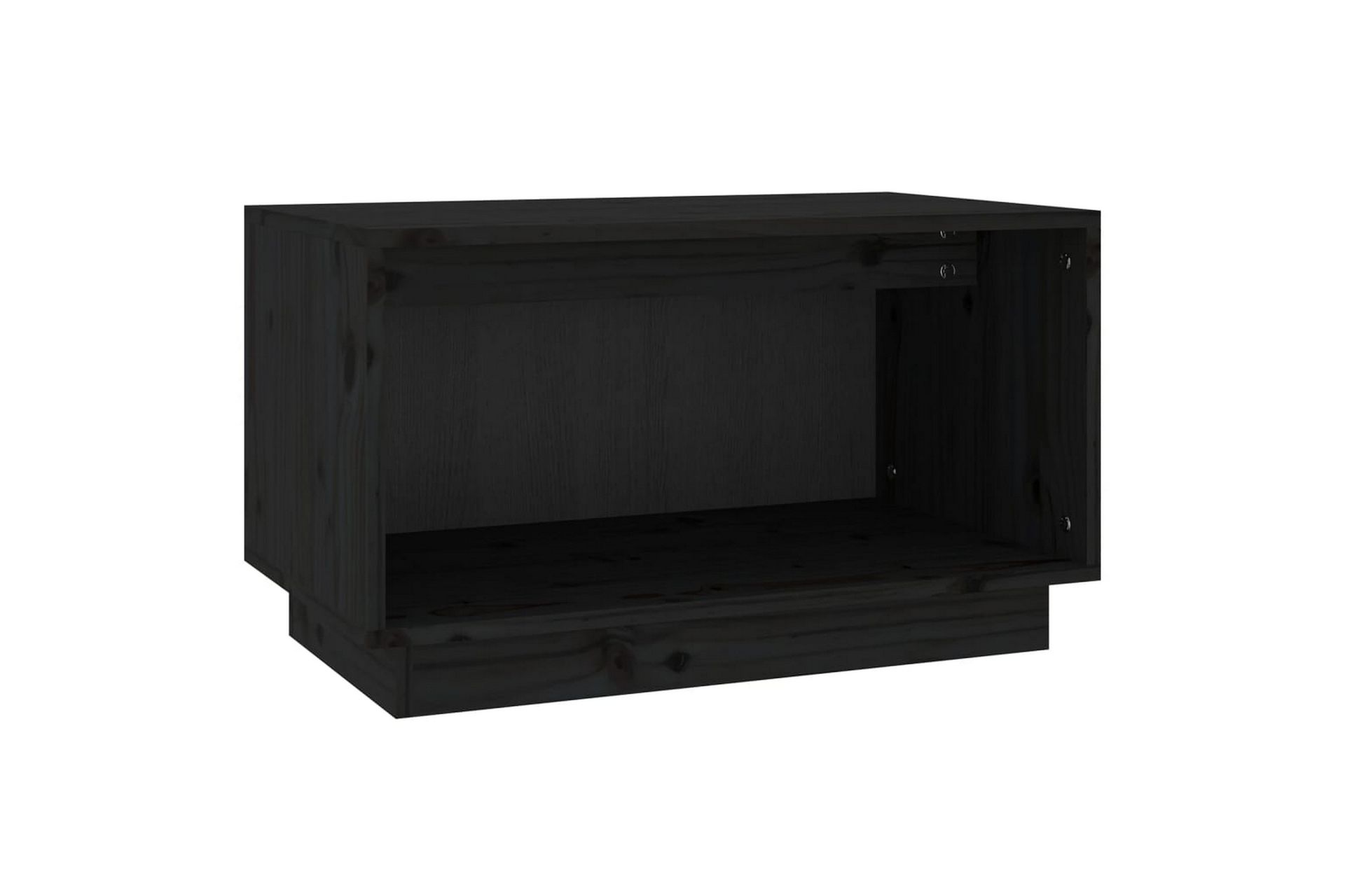 TV-benk svart 60x35x35 cm heltre furu - Svart - Møbler - Mediamøbel & tv møbel - TV-benk & mediabenk