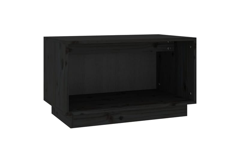 TV-benk svart 60x35x35 cm heltre furu - Svart - TV-benk & mediabenk
