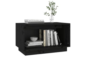 TV-benk svart 60x35x35 cm heltre furu - Svart - Møbler - Mediamøbel & tv møbel - TV-benk & mediabenk