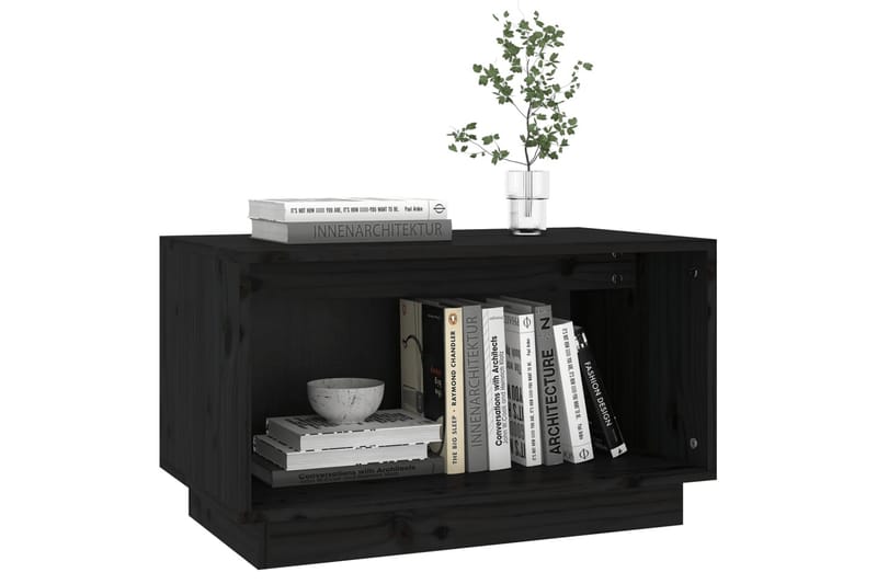 TV-benk svart 60x35x35 cm heltre furu - Svart - Møbler - Mediamøbel & tv møbel - TV-benk & mediabenk