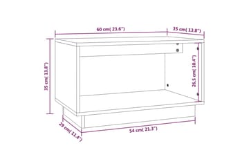 TV-benk svart 60x35x35 cm heltre furu - Svart - Møbler - Mediamøbel & tv møbel - TV-benk & mediabenk