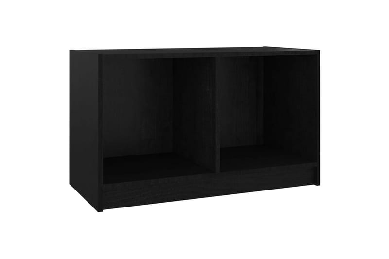 TV-benk svart 70x33x42 cm heltre furu - Svart - TV-benk & mediabenk