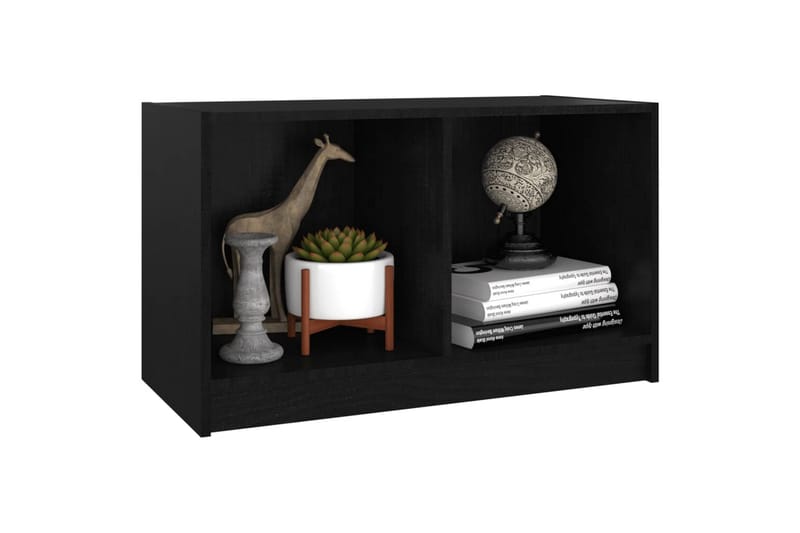 TV-benk svart 70x33x42 cm heltre furu - Svart - Møbler - Mediamøbel & tv møbel - TV-benk & mediabenk