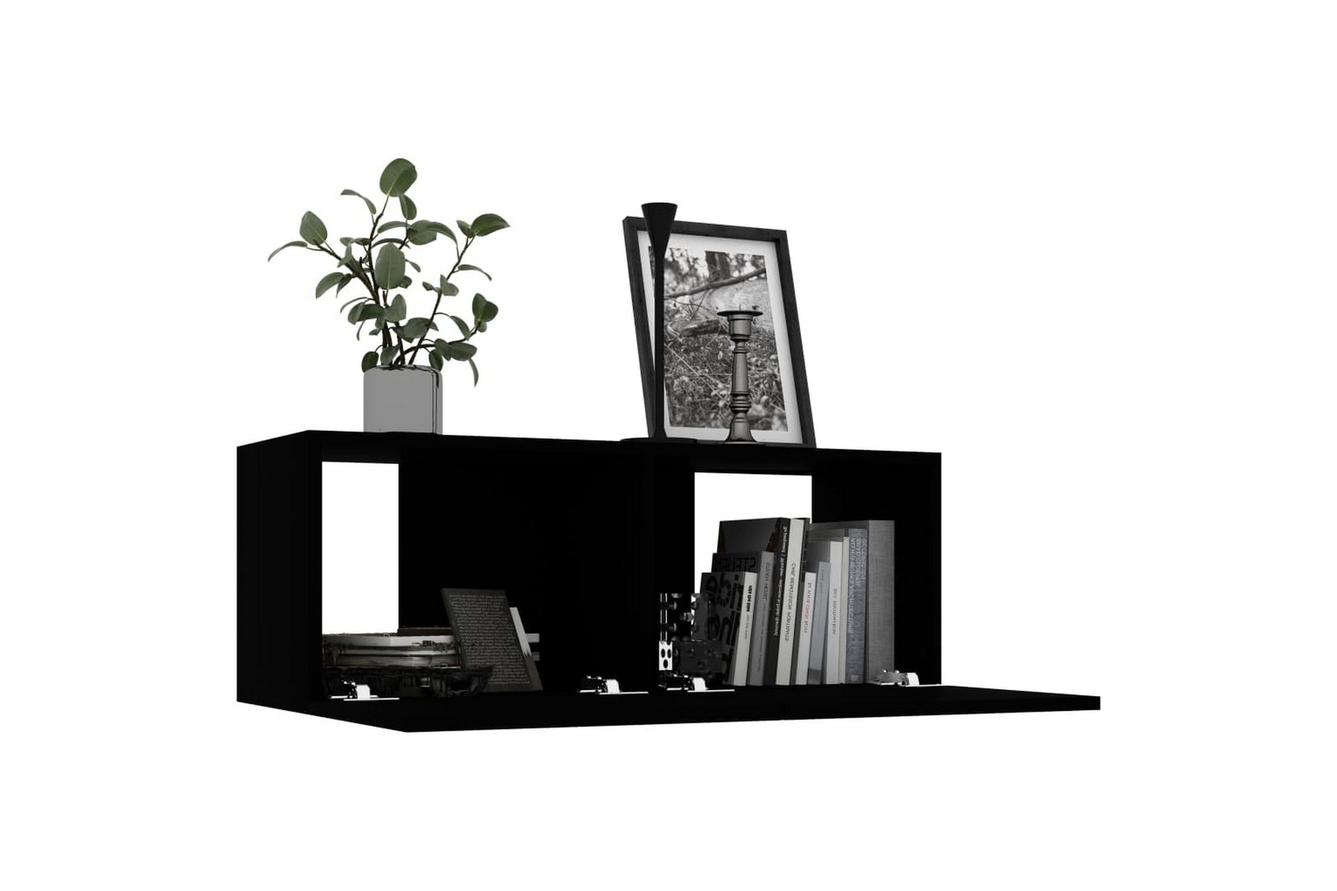 TV-benk svart 80x30x30 cm sponplate - Møbler - Mediamøbel & tv møbel - TV-benk & mediabenk