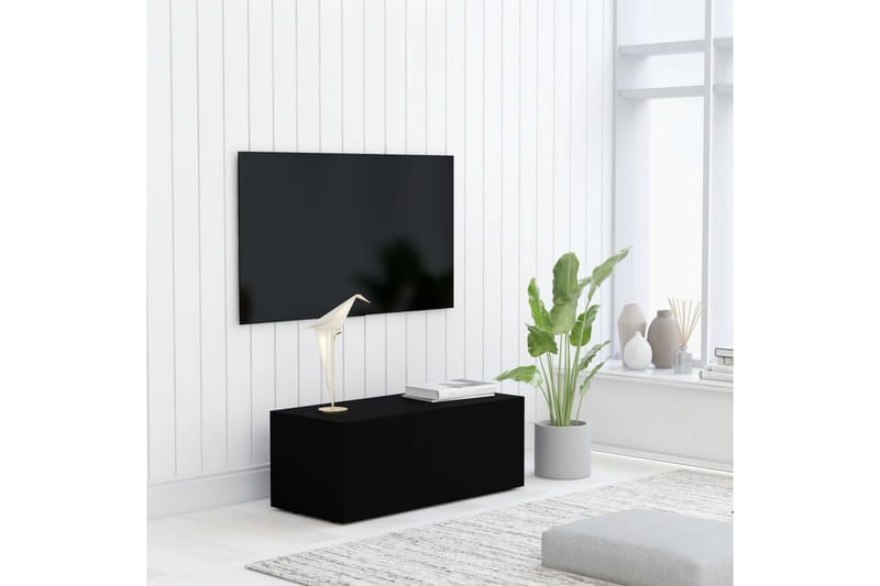 TV-benk svart 80x34x30 cm sponplate - Møbler - Mediamøbel & tv møbel - TV-benk & mediabenk