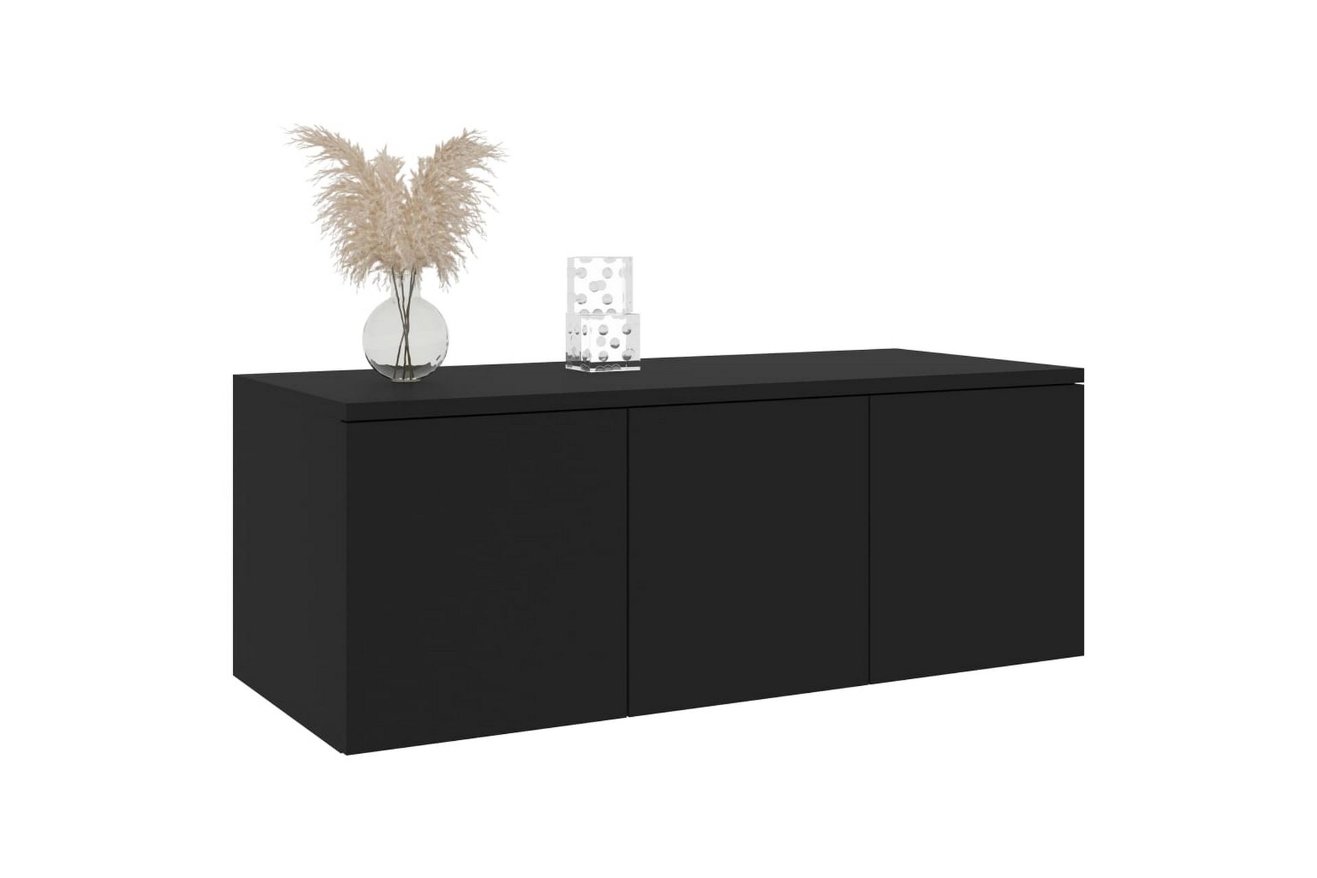 TV-benk svart 80x34x30 cm sponplate - Møbler - Mediamøbel & tv møbel - TV-benk & mediabenk