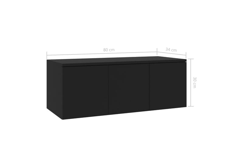 TV-benk svart 80x34x30 cm sponplate - Møbler - Mediamøbel & tv møbel - TV-benk & mediabenk