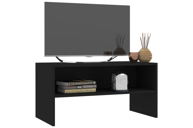 TV-benk svart 80x40x40 cm sponplate - Svart - TV-benk & mediabenk