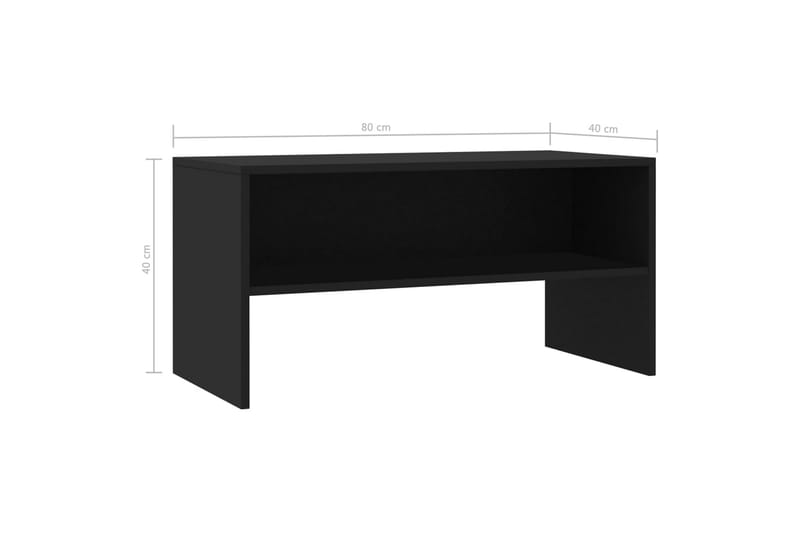 TV-benk svart 80x40x40 cm sponplate - Svart - Møbler - Mediamøbel & tv møbel - TV-benk & mediabenk