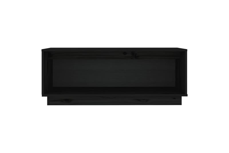 TV-benk svart 90x35x35 cm heltre furu - Svart - TV-benk & mediabenk