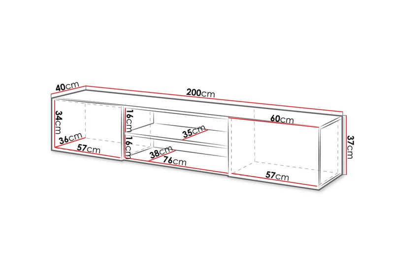 Tv-benk - Svart - Møbler - Mediamøbel & tv møbel - TV-benk & mediabenk