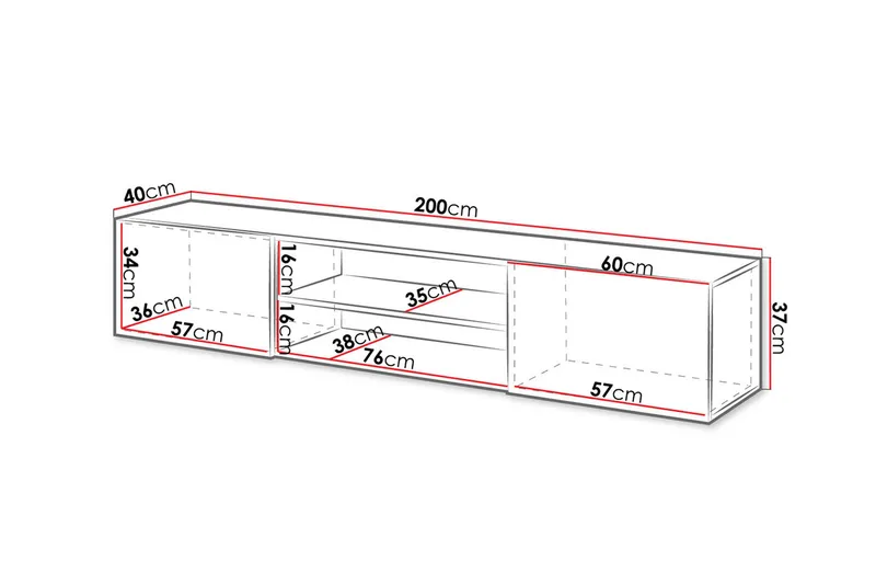 Tv-benk - Svart - Møbler - Mediamøbel & tv møbel - TV-benk & mediabenk