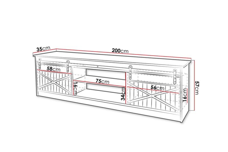 Tv-benk - Svart - Møbler - Mediamøbel & tv møbel - TV-benk & mediabenk
