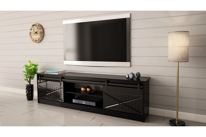 Tv-benk - Svart - Møbler - Mediamøbel & tv møbel - TV-benk & mediabenk