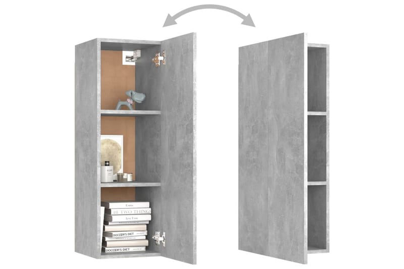 TV-benker 2 stk betonggrå 30,5x30x90 cm sponplate - Grå - Møbler - Mediamøbel & tv møbel - TV-benk & mediabenk
