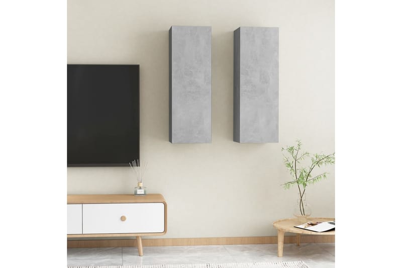 TV-benker 2 stk betonggrå 30,5x30x90 cm sponplate - Grå - Møbler - Mediamøbel & tv møbel - TV-benk & mediabenk