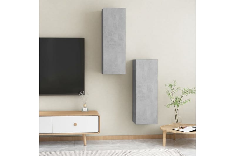 TV-benker 2 stk betonggrå 30,5x30x90 cm sponplate - Grå - Møbler - Mediamøbel & tv møbel - TV-benk & mediabenk