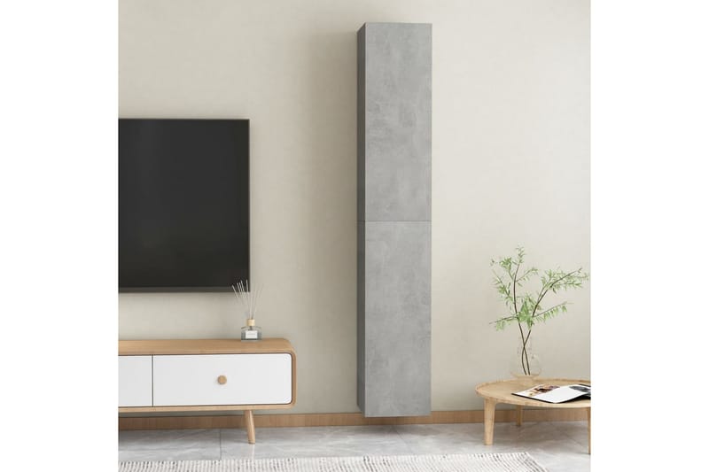 TV-benker 2 stk betonggrå 30,5x30x90 cm sponplate - Grå - Møbler - Mediamøbel & tv møbel - TV-benk & mediabenk