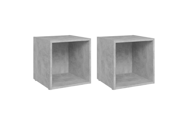 TV-benker 2 stk betonggrå 37x35x37 cm sponplate - Grå - Møbler - Mediamøbel & tv møbel - TV-benk & mediabenk