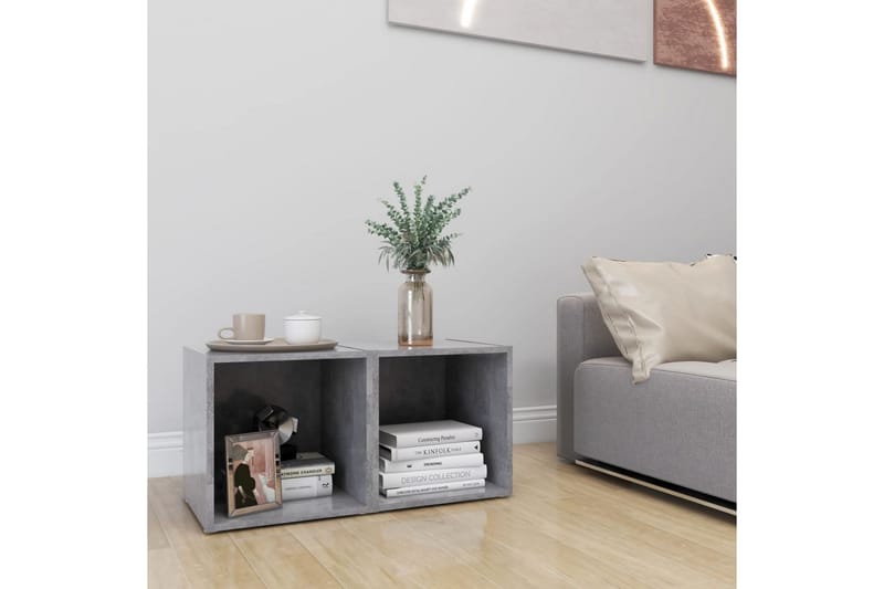 TV-benker 2 stk betonggrå 37x35x37 cm sponplate - Grå - Møbler - Mediamøbel & tv møbel - TV-benk & mediabenk